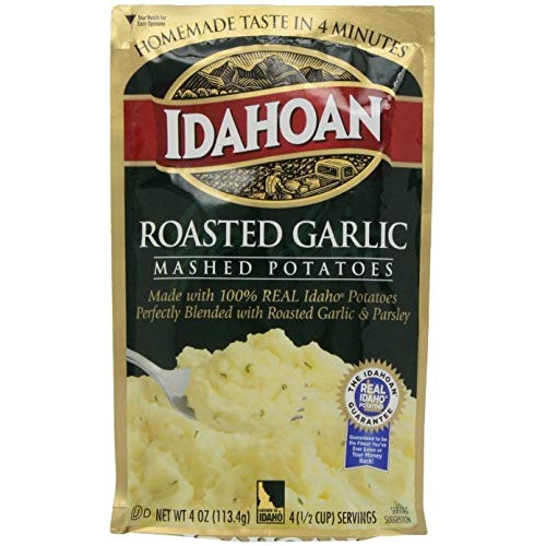 Idahoan Mashed Potatoes , 4 Oz Package - 2 Pack Roasted Garlic