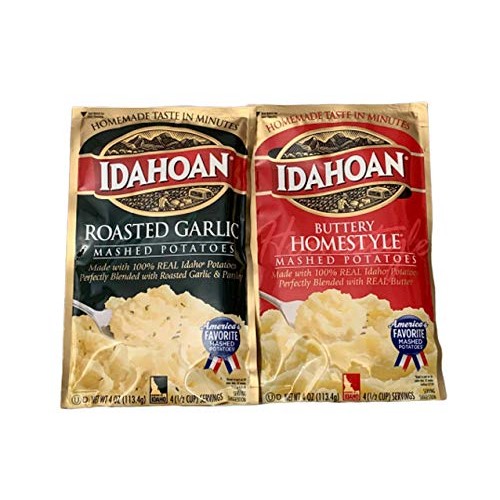 Idahoan Mashed Potatoes , 4 Oz Package - 2 Pack Roasted Garlic