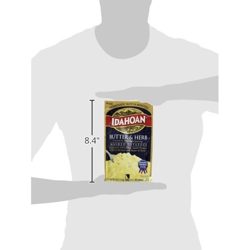 Idahoan Mashed Potatoes, Butter And Herb, 4 Ounce Pack Of 12