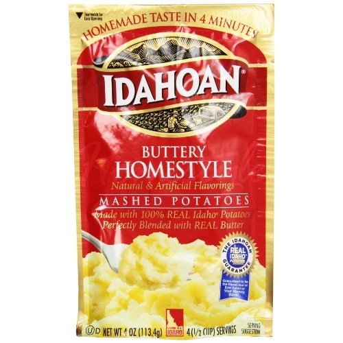 Idahoan Mashed Potatoes, Buttery Homestyle, 4 Ounce Pack Of 12