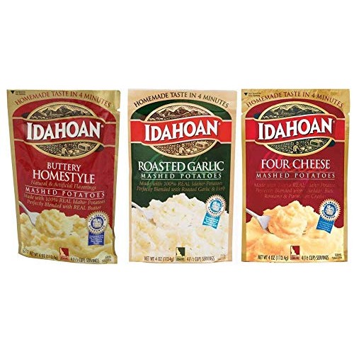 Idahoan Mashed Potatoes Variety Bundle : Buttery Homestyle, Four