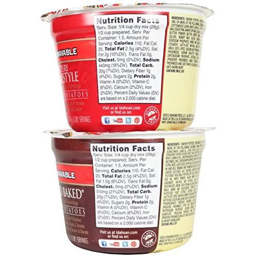 Idahoan Microwavable Instant Mashed Potatoes Variety Bundle: 2