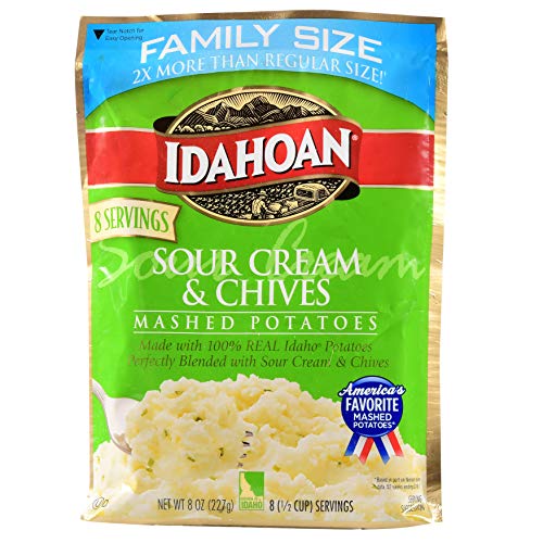 Idahoan Roasted Mashed Potatoes, Family Size 8 Oz Sour Cream &Amp;