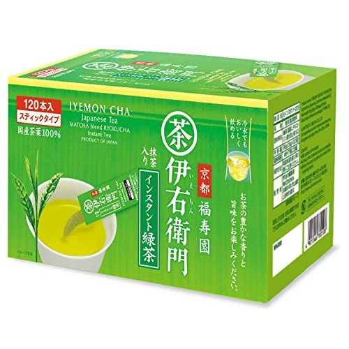 IYEMON Cha Japanese Tea Green Tea Matcha Instant Stick 120 Piece...