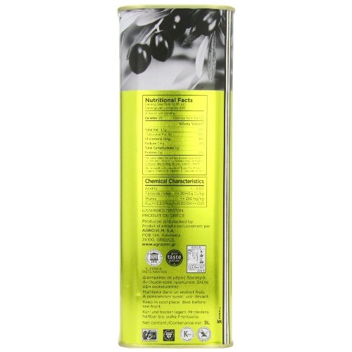 Iliada Extra Virgin Olive Oil Tin, 3 Liter