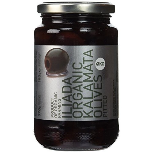 Iliada Organic Greek Black Kalamata Pitted Olives, 13 Oz