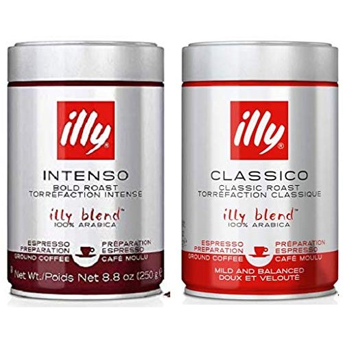 Illy Intenso Ground Espresso, Dark Roast, 100% Arabica Coffee Bl
