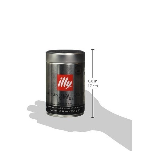 Illy Caffe Scuro Fine Grind Coffee Whole Bean Dark Roast, Black
