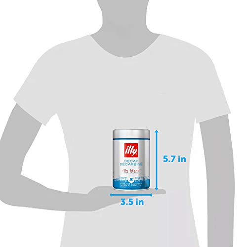 Illy Coffee Decaffeinated Ground Coffee Medium Roast Coffee, 8
