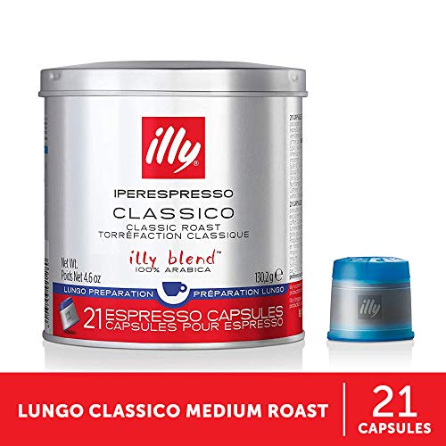 Illy Coffee, Iperespresso Capsule, Lungo Classico Medium Roast E