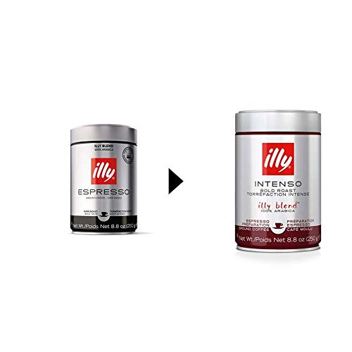 Illy Ground Espresso Intenso Bold Dark Roast Coffee, 8.8 Oz P