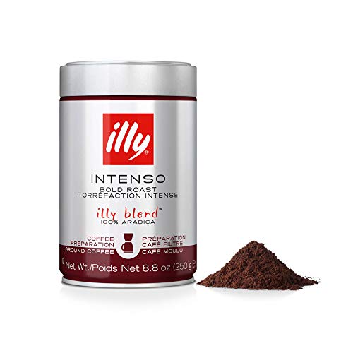Illy Intenso Ground Drip Coffee, Bold Roast, Intense, Robust And