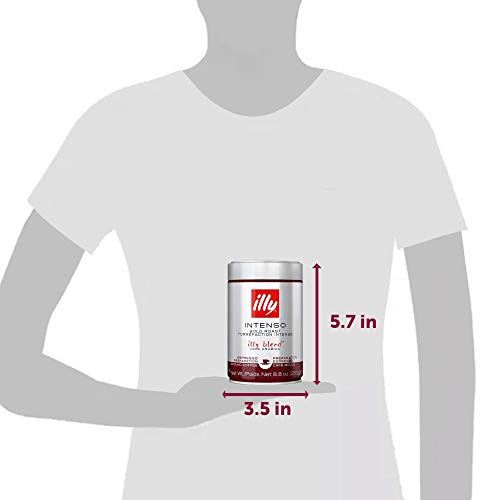 Illy Intenso Ground Espresso Coffee, Dark Roast, Intense, Robust