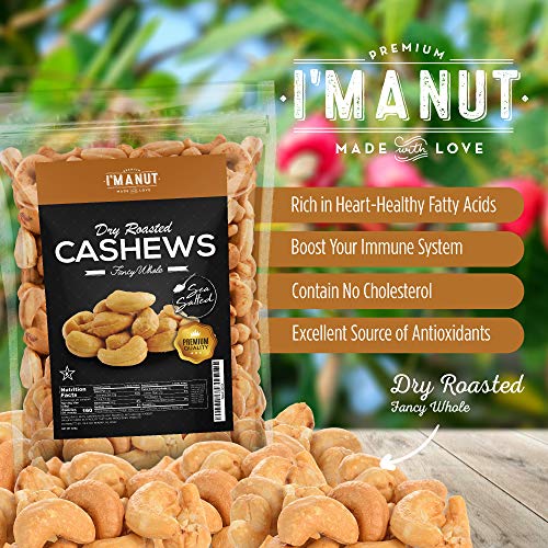 Oven Dry Roasted Cashews With Sea Salt, 1.5Lbs, Fancy Whole. No