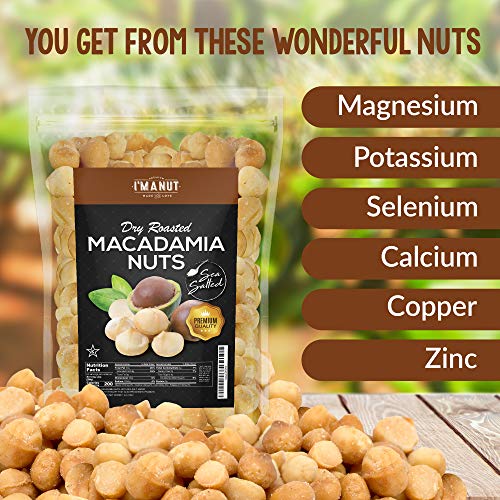Oven Dry Roasted Macadamia Nuts, With Sea Salt, 1.5Lbs, Fancy Wh
