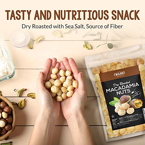 Oven Dry Roasted Macadamia Nuts, With Sea Salt, 1.5Lbs, Fancy Wh