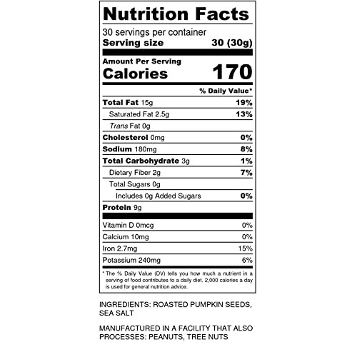 Oven Toasted Pumpkin Seeds with Sea Salt Papitas 32 oz 2 lb ...