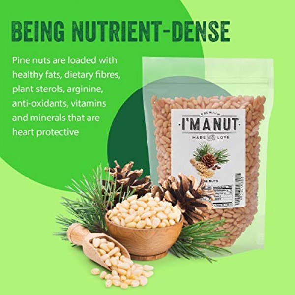 Raw Pine Nuts 1 LB Whole and Natural NO PPO, Steam Pasteurized...