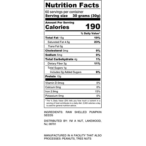 Raw Pumpkin Seeds Papitas 64 oz 4 lb | No Preservatives | No...