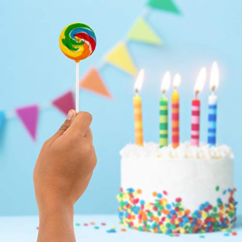 Rainbow Swirl Lollipops - 12 Suckers