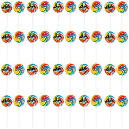 Rainbow Swirl Lollipops - 12 Suckers