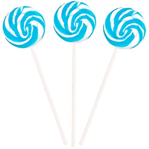 Blue And White Swirl Lollipops - 12 Suckers