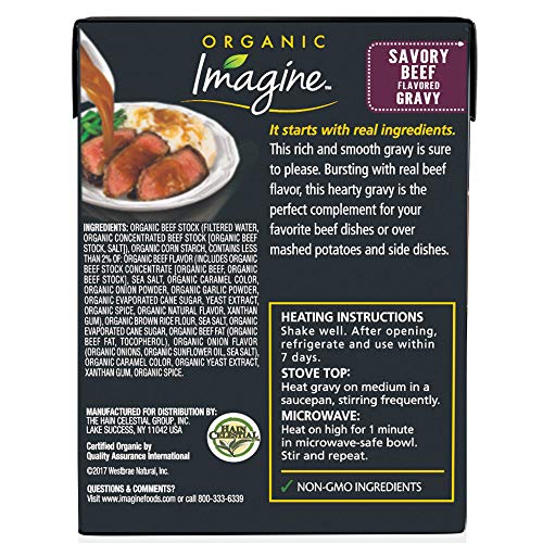 Imagine Organic Gravy, Savory Beef, 13.5 Oz. Pack Of 12