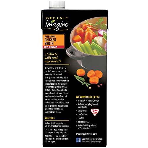 Imagine Organic Low-Sodium Free-Range Chicken Broth, 32 Oz.