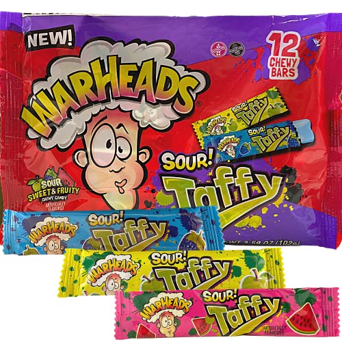 Warheads Sour Taffy Chewy Candies, Individually Wrapped Fruit Fl