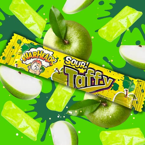 Warheads Sour Taffy, Individually Wrapped Chewy Candies, Waterme