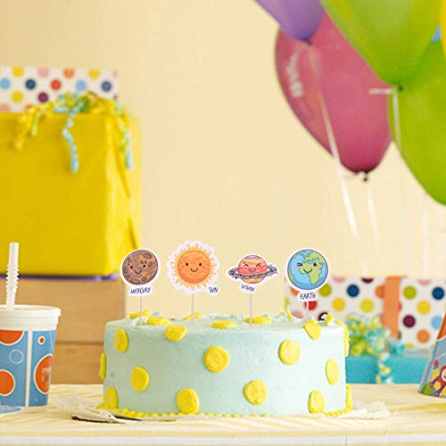 Imagitek 30 Pcs Solar System Outer Space Universe Cupcake Topper
