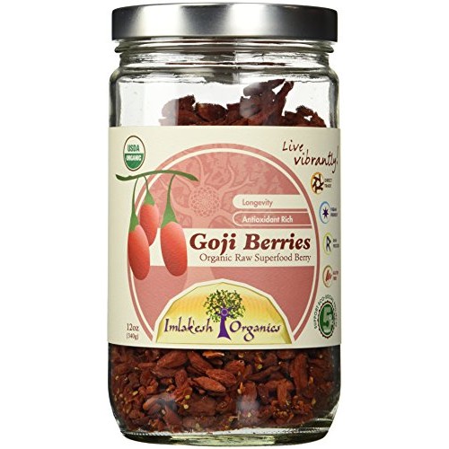 Imlakesh Organics Goji Berries, 12-Ounce Jar