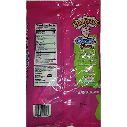 Warheads Ooze Chewz Sticks Net Wt 4.5Oz Sour Chewy Candy Filled