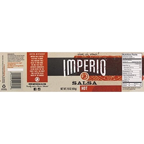 Imperio Salsa, Traditional Hot Salsa, 16 Oz