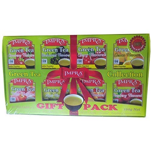 Impra Flavored Green Tea Gift Pack 8 Flavors, 80-Count Tea Bags