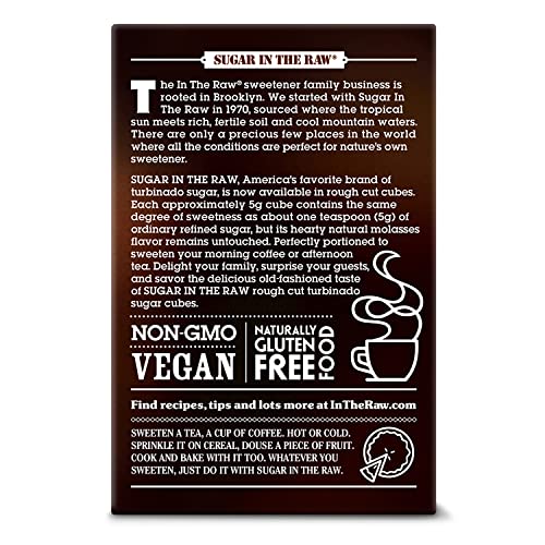 Sugar In The Raw Granulated Turbinado Cane Sugar Cubes, No Added...