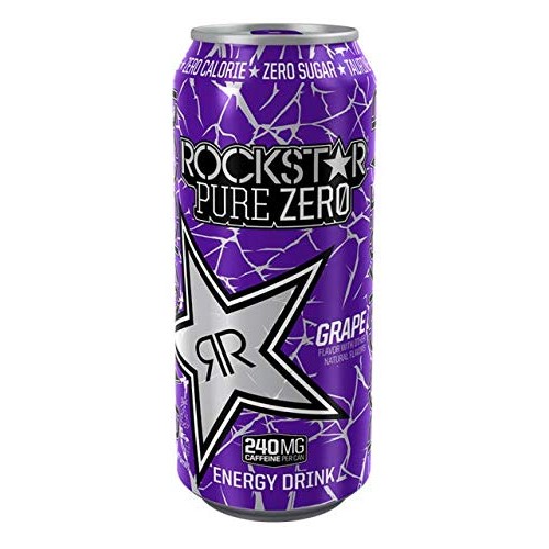 Rockstar Pure Zero Energy Drink Variety- Grape, Mandarin Orange,