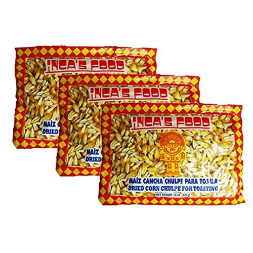 Incas Food Maiz Cancha Chulpe 15 Oz 3-Pack, Dried Corn For To