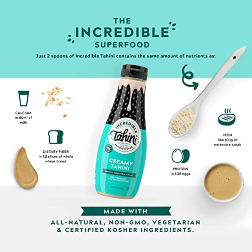 Incredible Tahini Squeezable Natural Sesame Butter | Plant-Based...