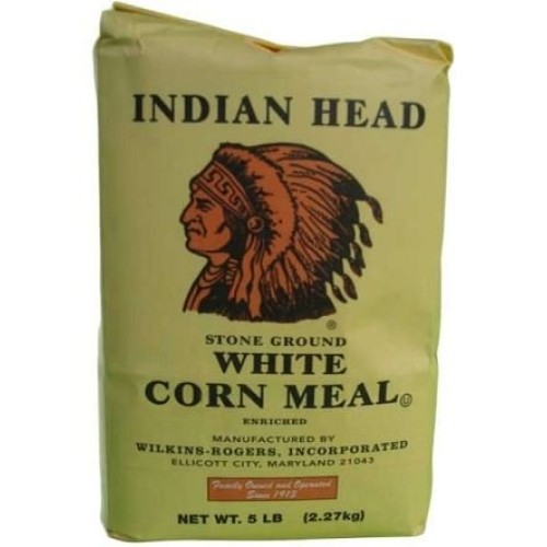 Indian Head Corn Meal Stone Ground White 5Lb Bag