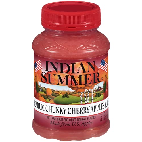 Indian Summer Chunky Cherry Applesauce, 23 Ounce Pack Of 6