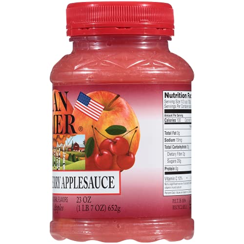 Indian Summer Chunky Cherry Applesauce, 23 Ounce Pack Of 6