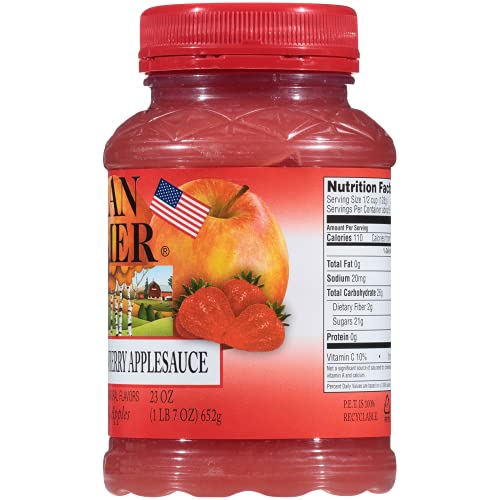Indian Summer Chunky Apple Sauce, Strawberry, 23 Ounce Pack Of 6