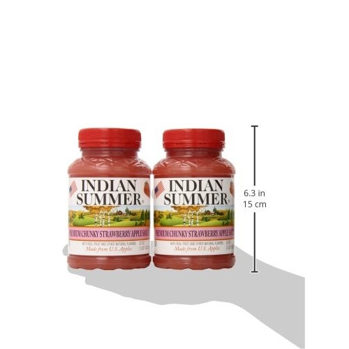 Indian Summer Chunky Apple Sauce, Strawberry, 23 Ounce Pack Of 6