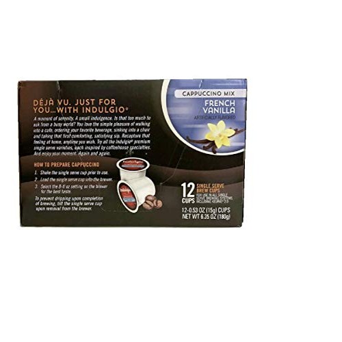 French Vanilla Cappuccino Mix Single Brew K Cups By Indulgio. 12