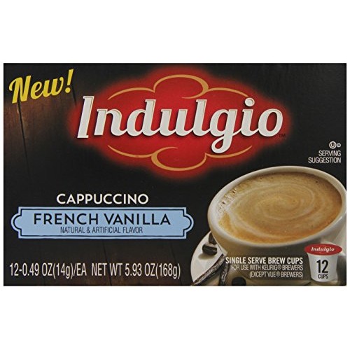 Indulgio Cappuccino, French Vanilla, 12-Count Single Serve Cup F