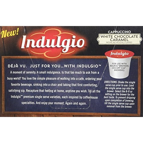 Indulgio Cappuccino, White Chocolate Caramel, 12-Count Single Se