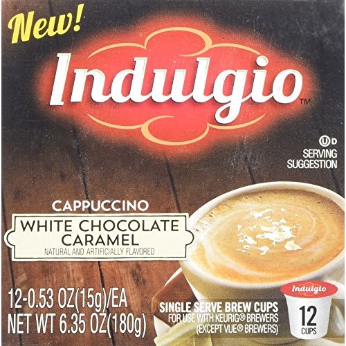 Indulgio Cappuccino, White Chocolate Caramel, 12-Count Single Se