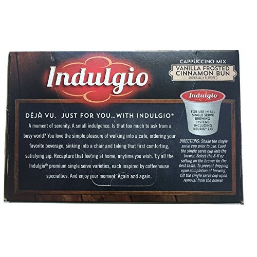 Indulgio Vanilla Frosted Cinnamon Bun Cappuccino, 12-Count Singl