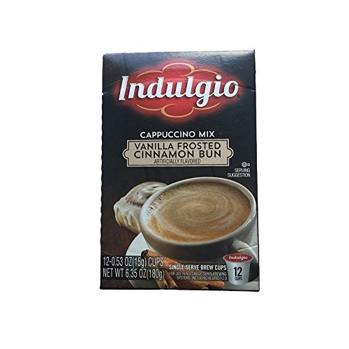 Indulgio Vanilla Frosted Cinnamon Bun Cappuccino, 12-Count Singl